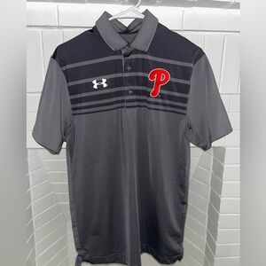 Under Armour Men's Gray Philadelphia Phillies Polo Shirt